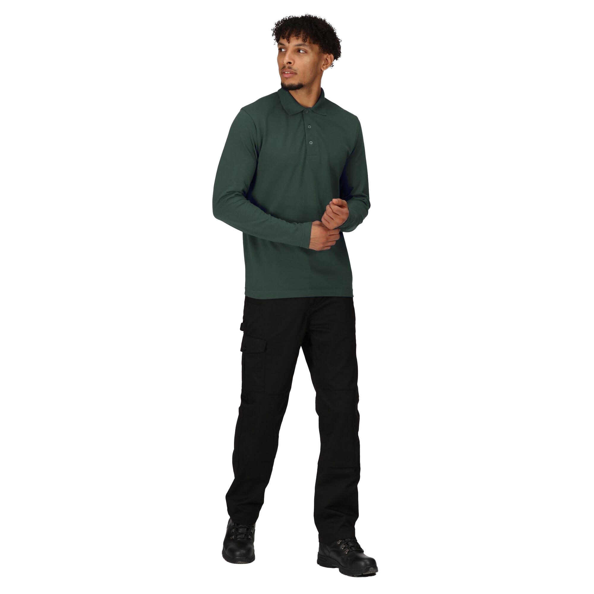 Mens Pro LongSleeved Polo Shirt (Dark Green) 4/5
