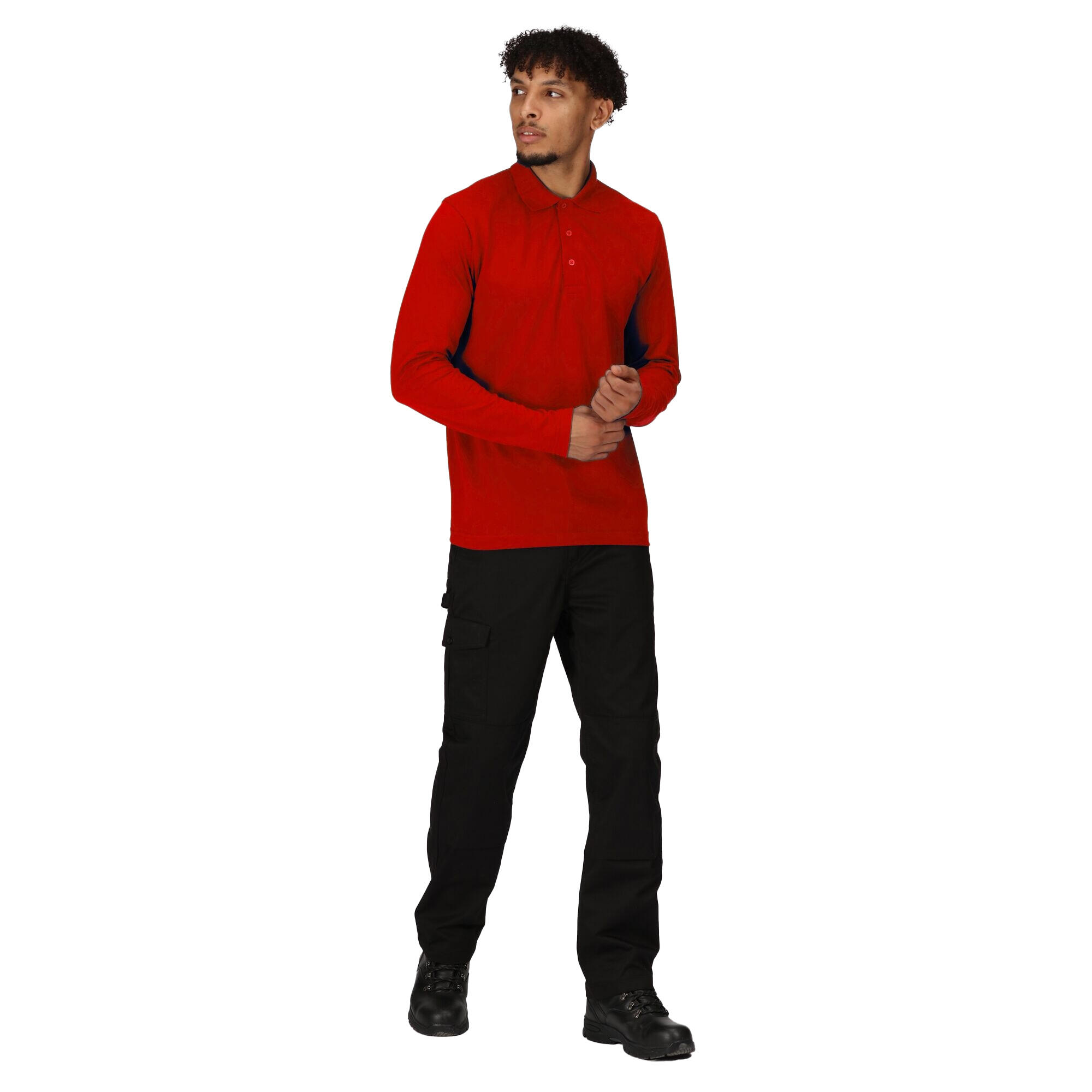 Mens Pro LongSleeved Polo Shirt (Classic Red) 4/5