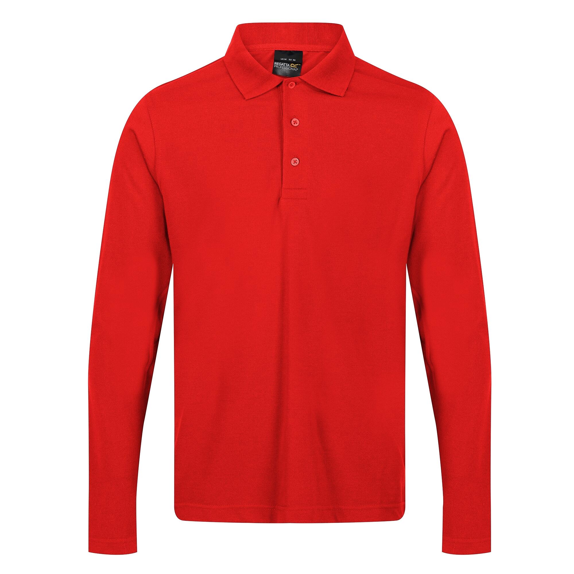 Mens Pro LongSleeved Polo Shirt (Classic Red) 1/5