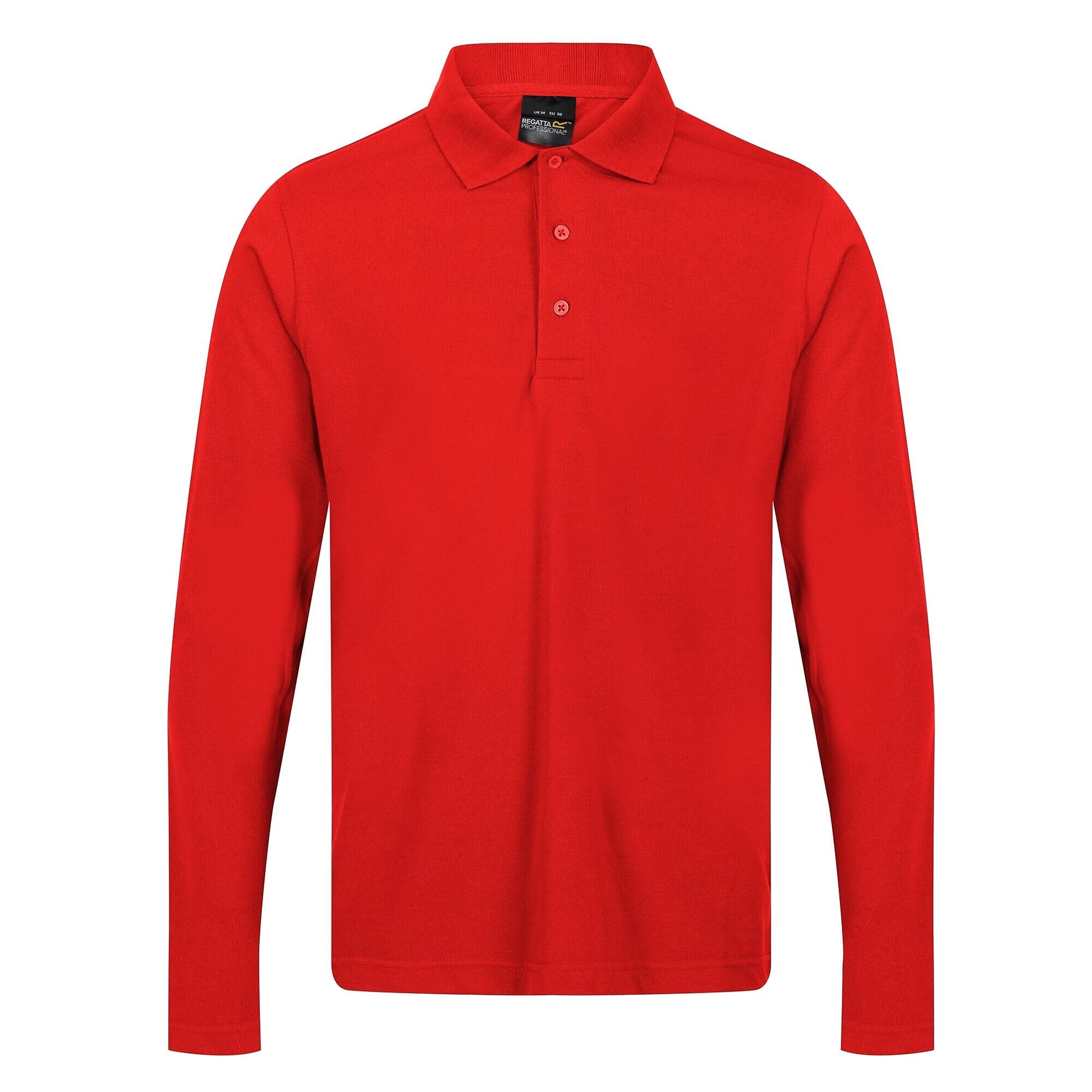 REGATTA Mens Pro LongSleeved Polo Shirt (Classic Red)
