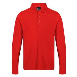 Heren Pro Poloshirt Met Lange Mouwen (Klassiek rood)