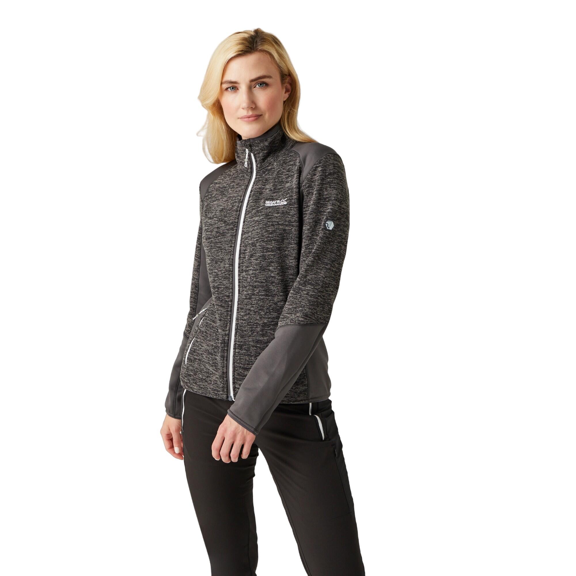 Womens/Ladies Lindalla V Marl Full Zip Fleece Jacket (Seal Grey) 3/5