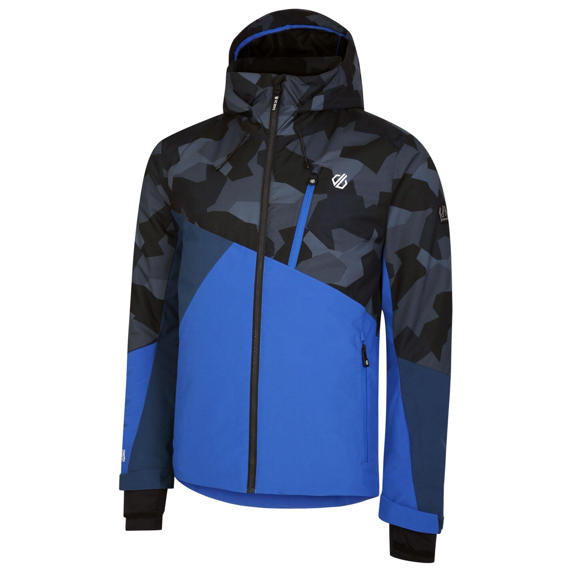 Mens Baseplate Geometric Ski Jacket (Olympian Blue/Black) 3/5