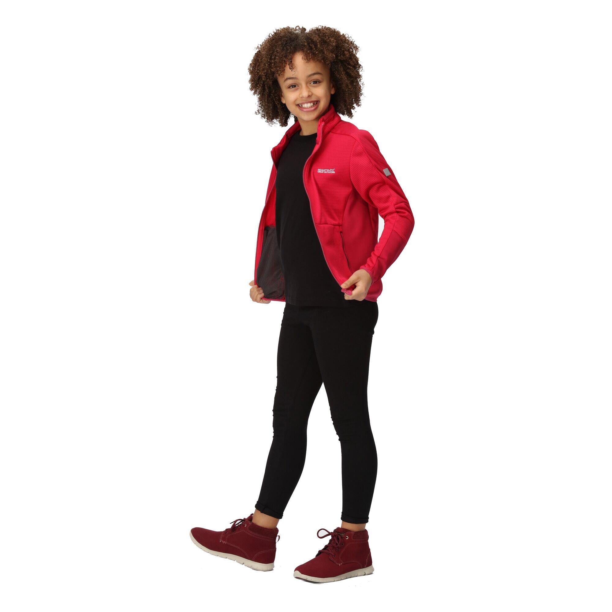 Childrens/Kids Highton IV Full Zip Fleece Jacket (Berry Pink) 3/4