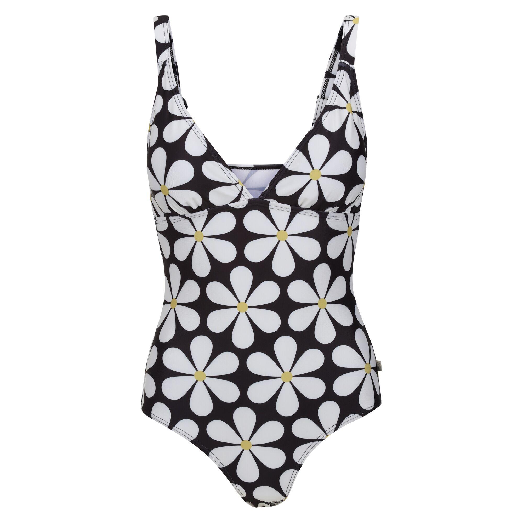 REGATTA Womens/Ladies Orla Kiely Daisy One Piece Swimsuit (Black)