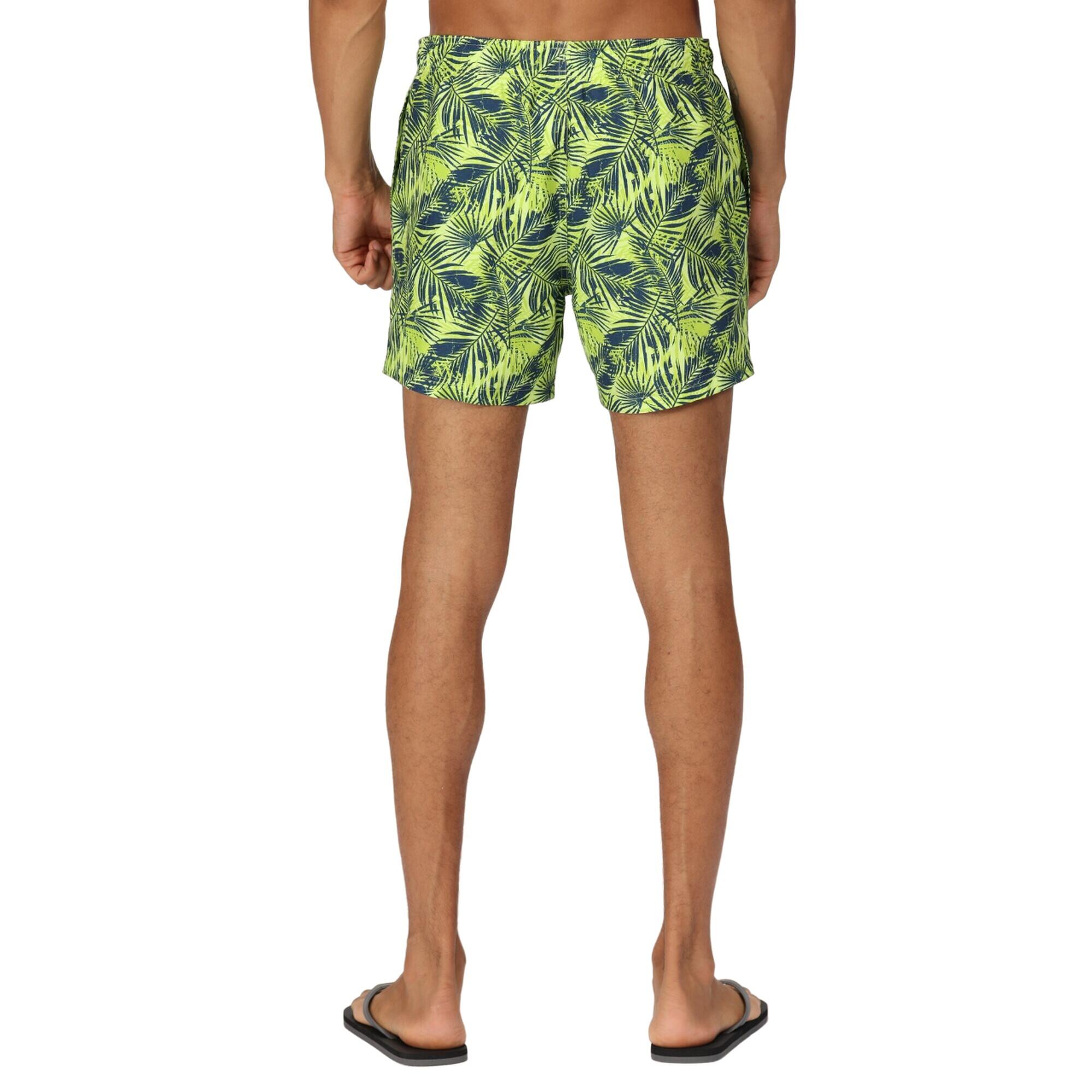 Mens Loras Palm Print Swim Shorts (Sharp Green) 4/5