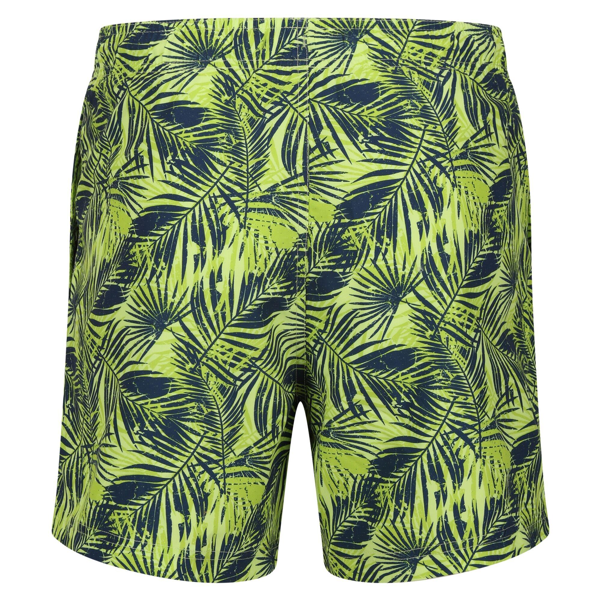 Mens Loras Palm Print Swim Shorts (Sharp Green) 2/5