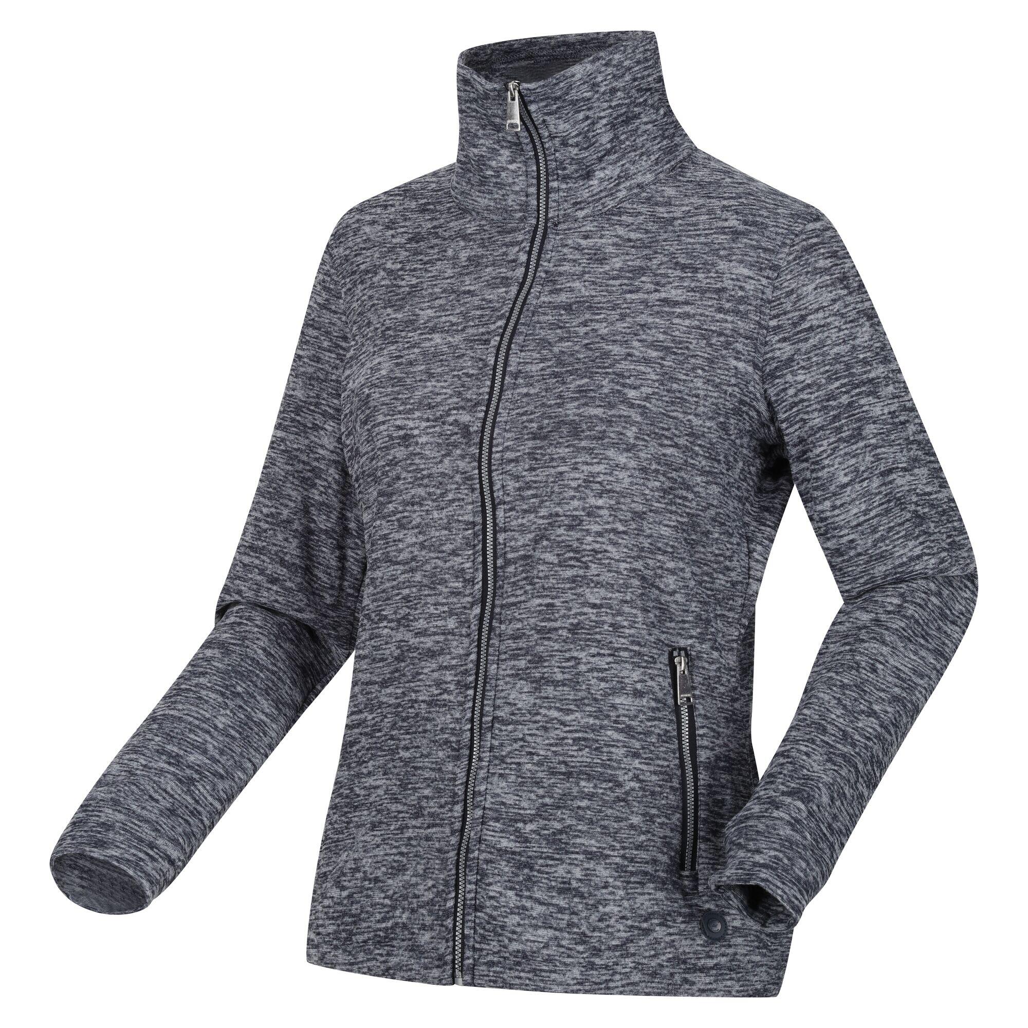 Womens/Ladies Azaelia Marl Full Zip Fleece Jacket (Navy) 3/5