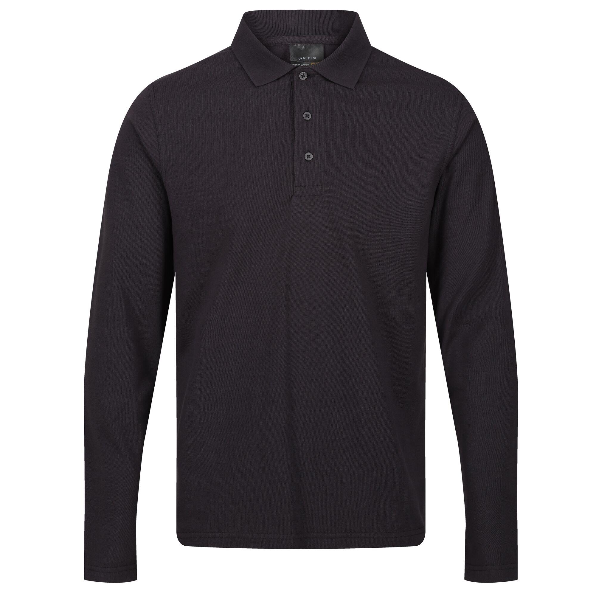 REGATTA Mens Pro LongSleeved Polo Shirt (Seal Grey)