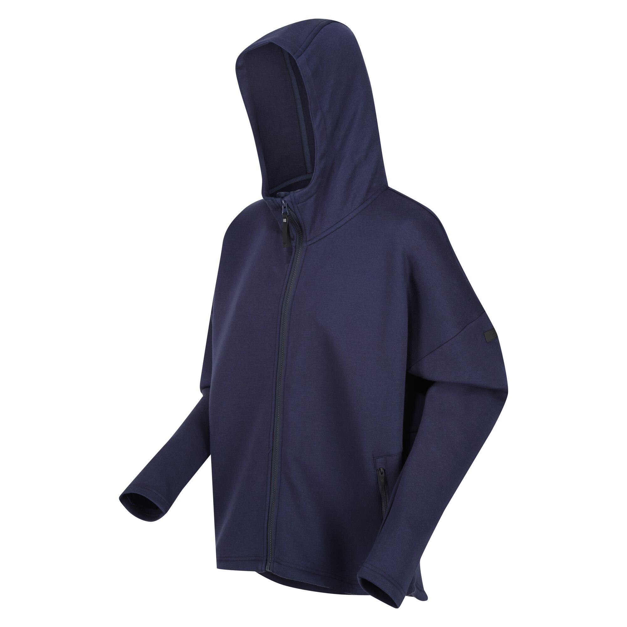 Womens/Ladies Rossall Full Zip Hoodie (Navy) 3/5