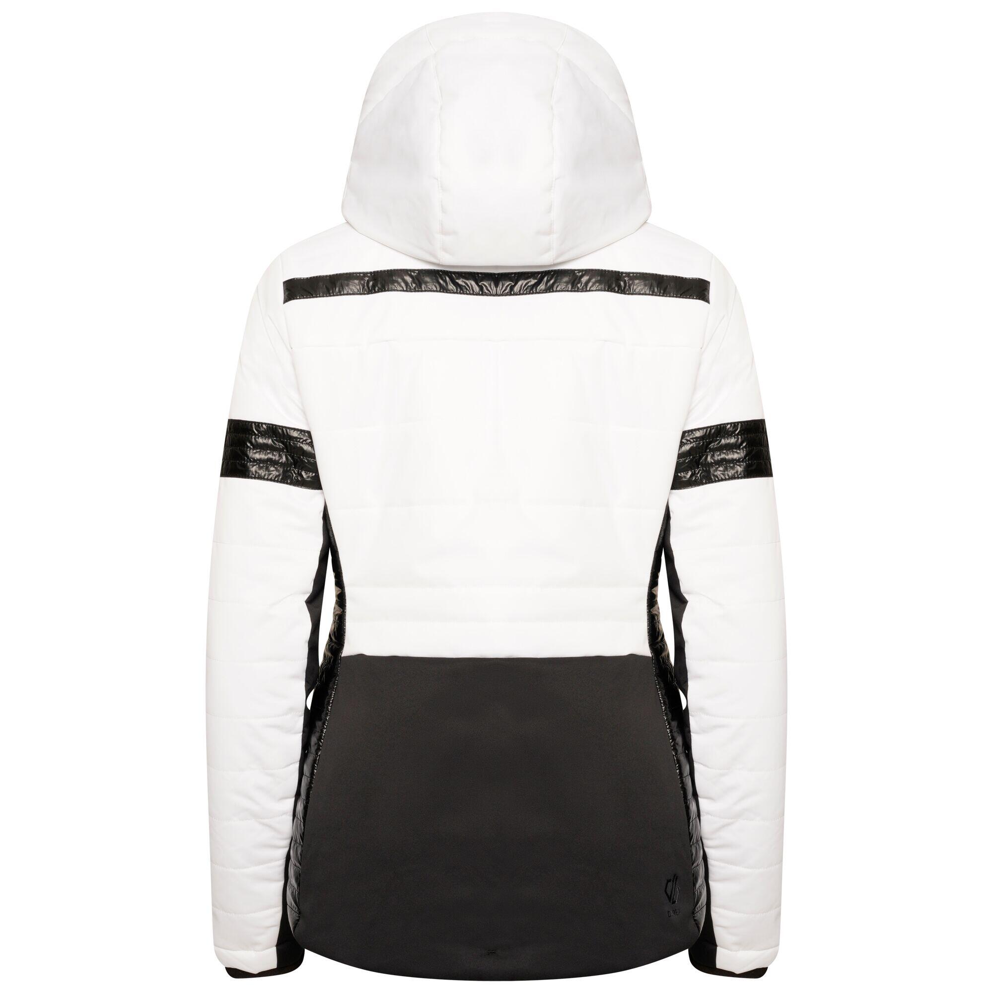 Womens/Ladies Dynamical Quilted Ski Jacket (White/Black) 2/5