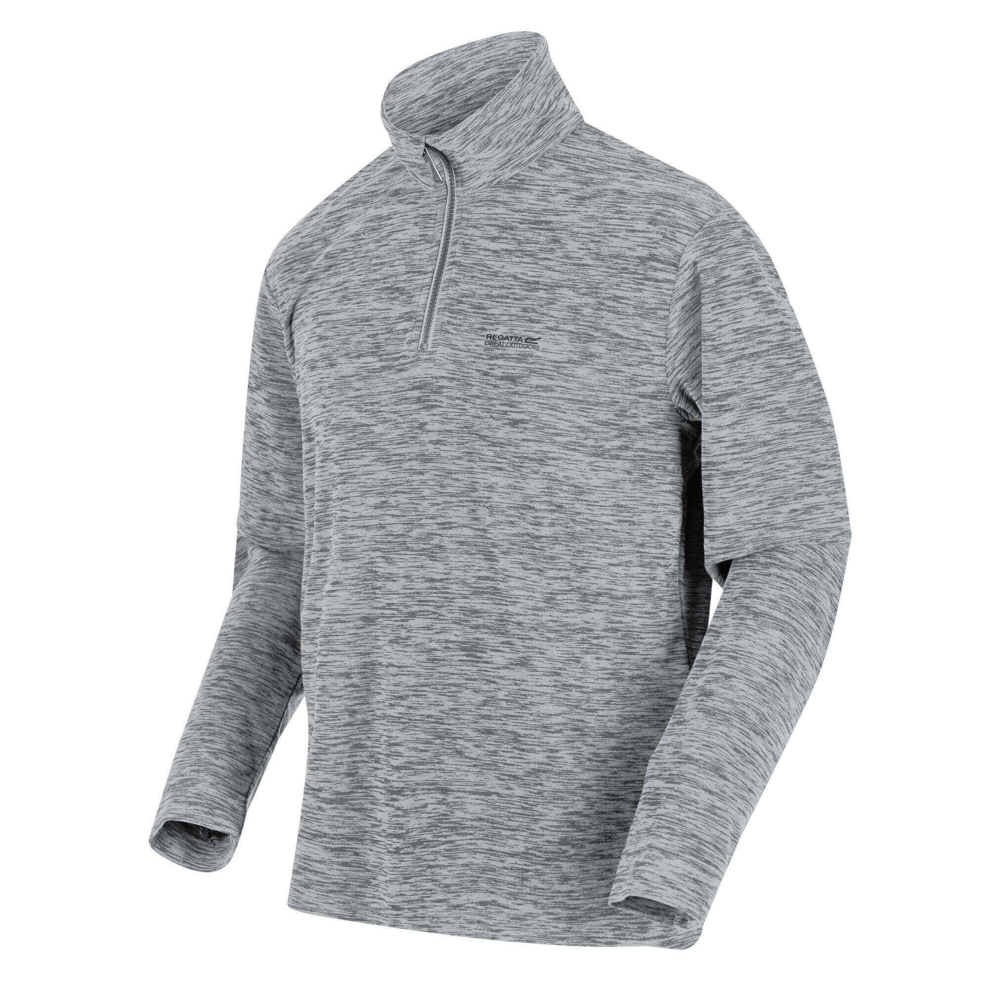 Mens Elgor II Marl Half Zip Fleece Top (Silver Grey) 3/5