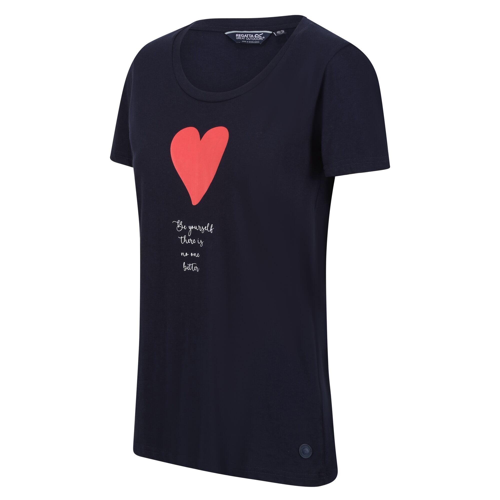 Womens/Ladies Filandra VII Heart TShirt (Navy) 3/5