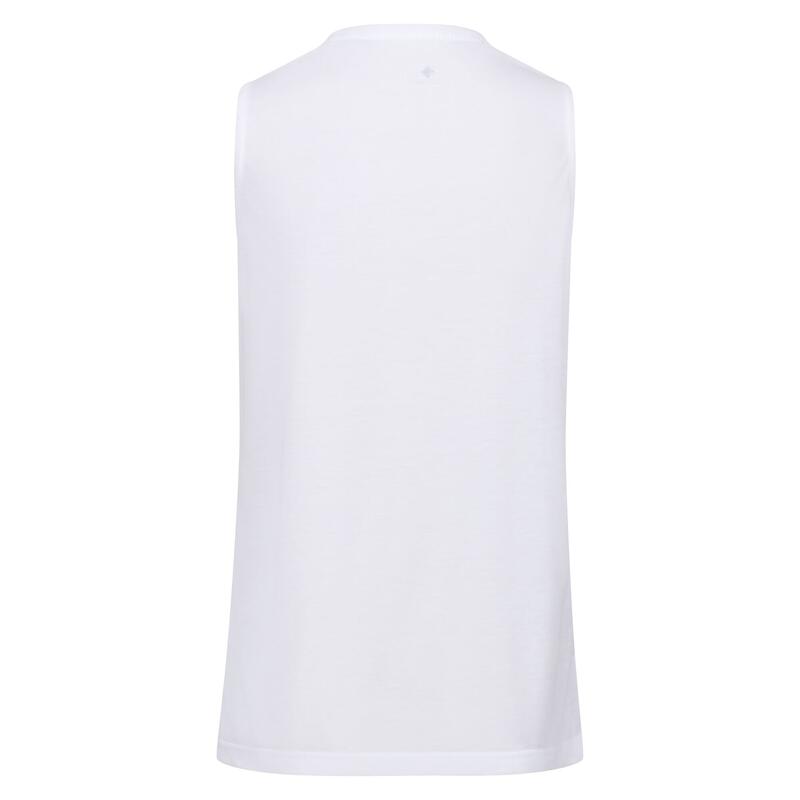 Camiseta Sin Mangas Freedale II Diseño Impreso para Mujer Blanco