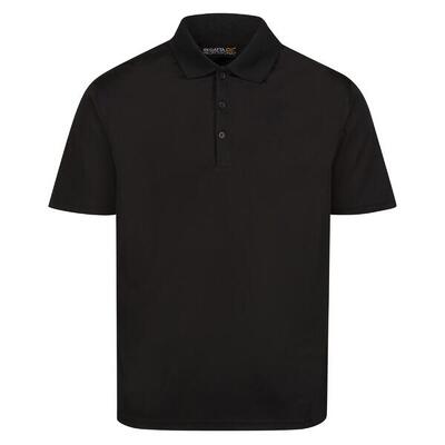 Heren vochtafvoerend poloshirt (zwart)