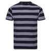 Heren Ryeden Gestreept Coolweave Tshirt (Marine/Grijs)