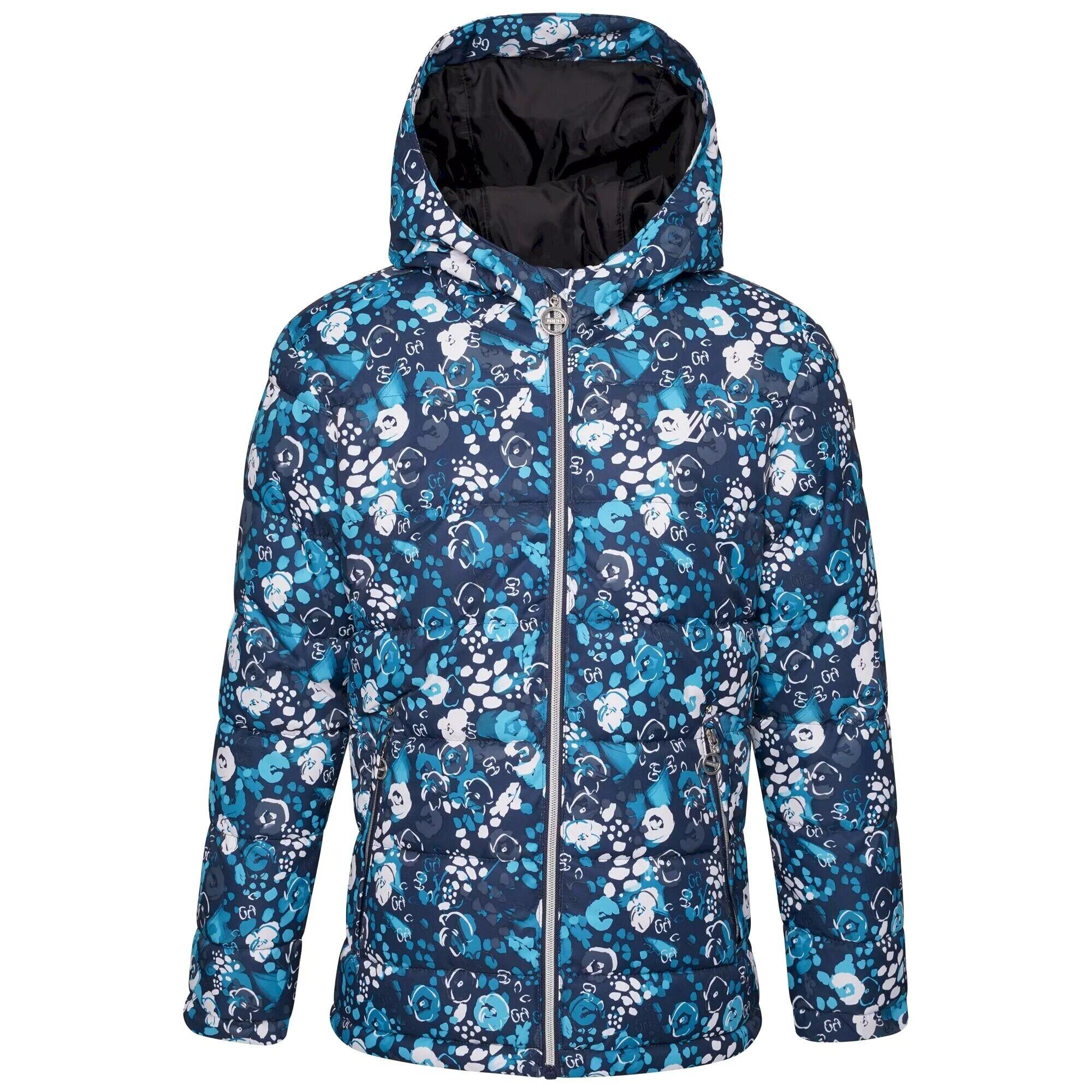 DARE 2B Girls Verdict Floral Waterproof Ski Jacket (River Blue)