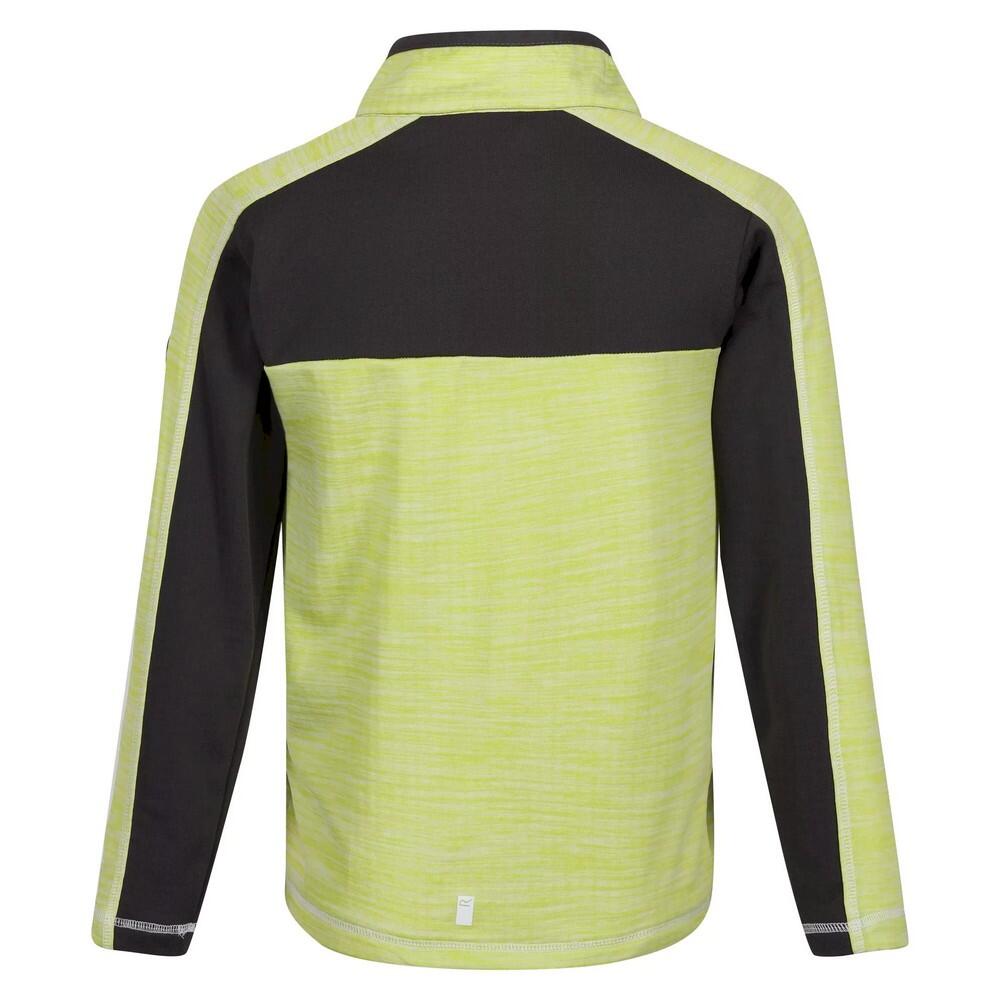 Childrens/Kids Hewley Recycled Half Zip Fleece Top (Bright Kiwi/Dark Grey) 2/4