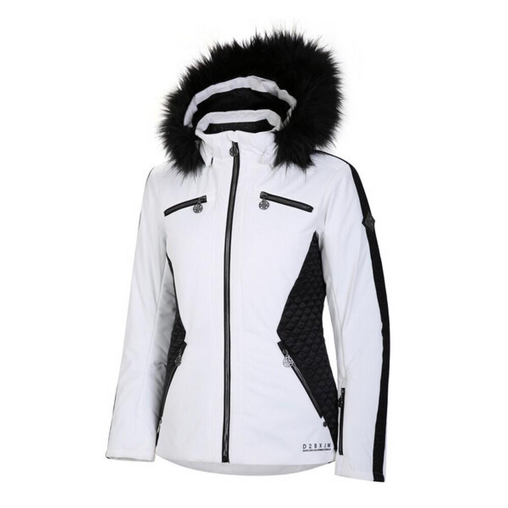 Womens/Ladies Julien Macdonald Mastery Contrast Ski Jacket (White/Black) 4/5