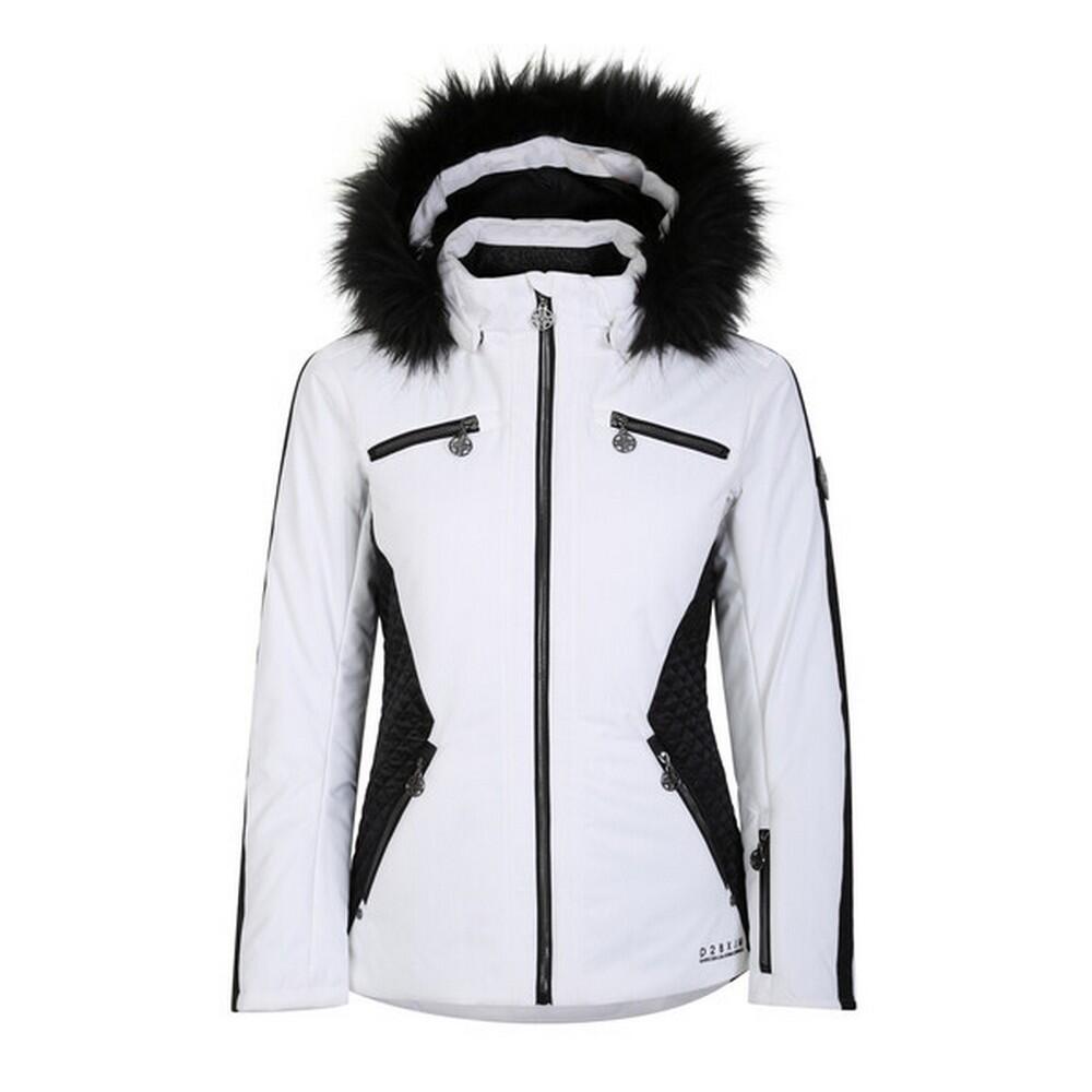 Womens/Ladies Julien Macdonald Mastery Contrast Ski Jacket (White/Black) 1/5