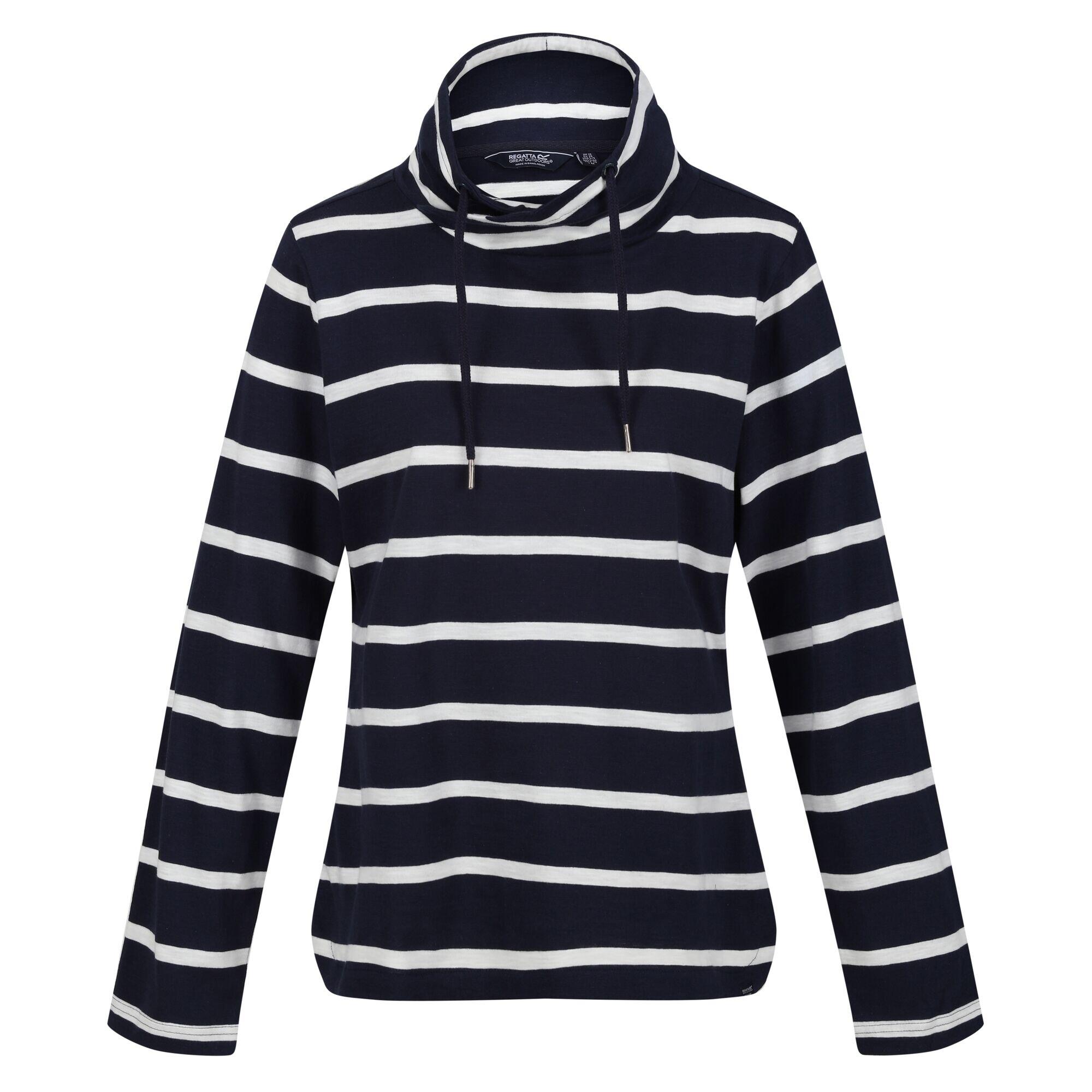 Womens/Ladies Helvine Striped Sweatshirt (Navy/White) 2/5