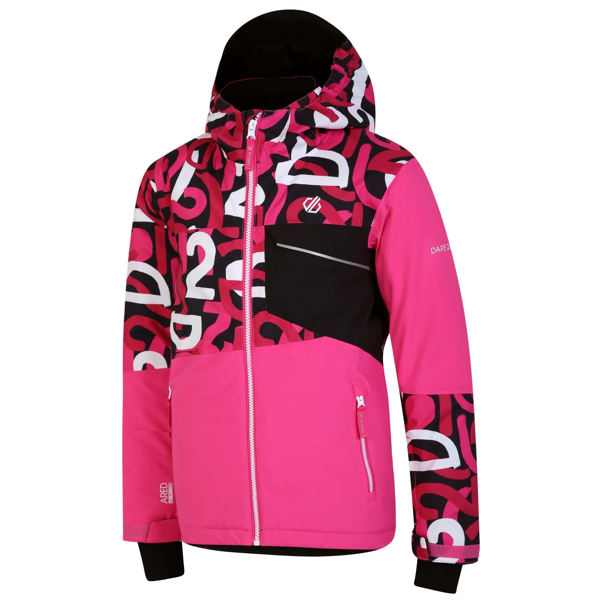 Childrens/Kids Traverse Graffiti Ski Jacket (Pink/Black) 3/4