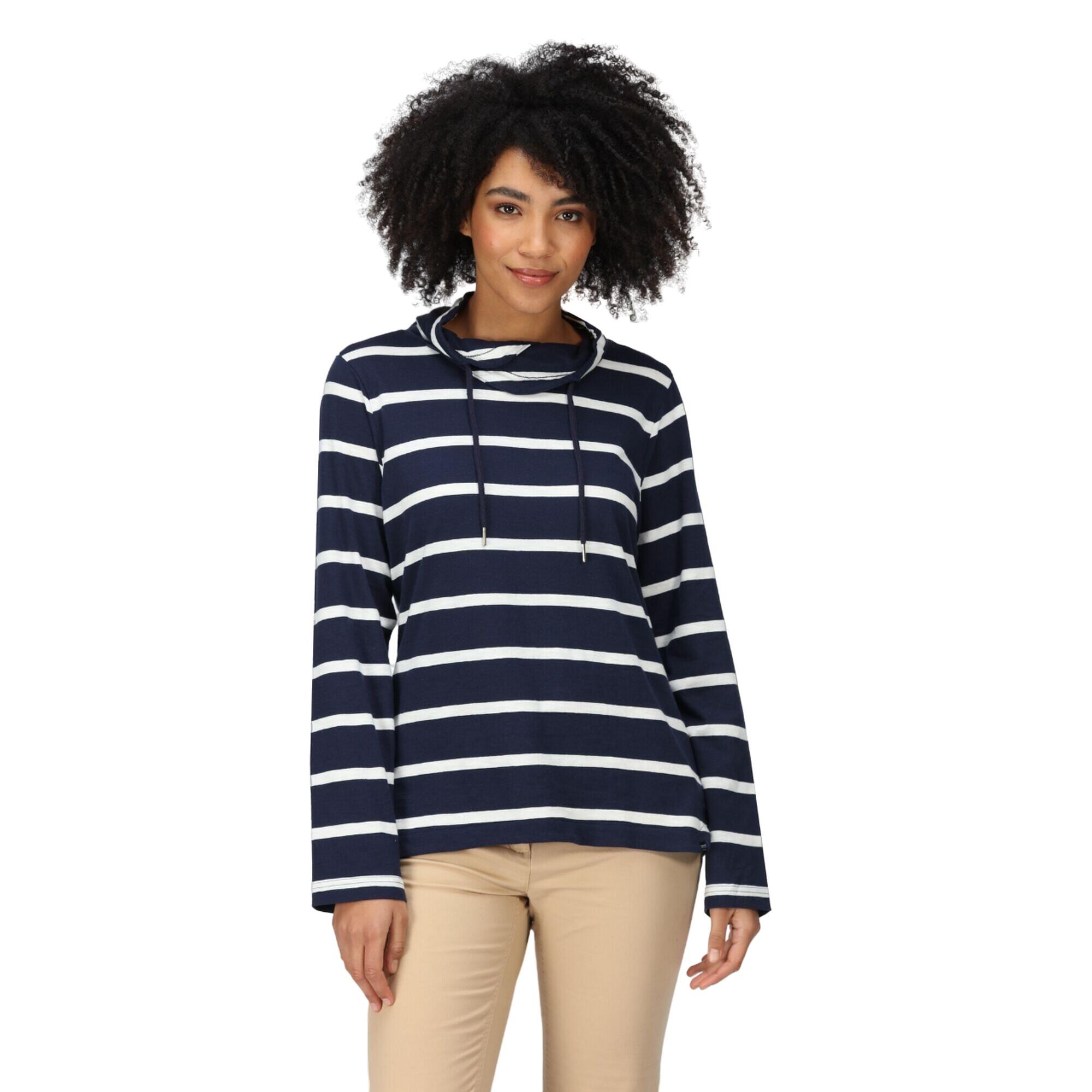 Womens/Ladies Helvine Striped Sweatshirt (Navy/White) 3/5