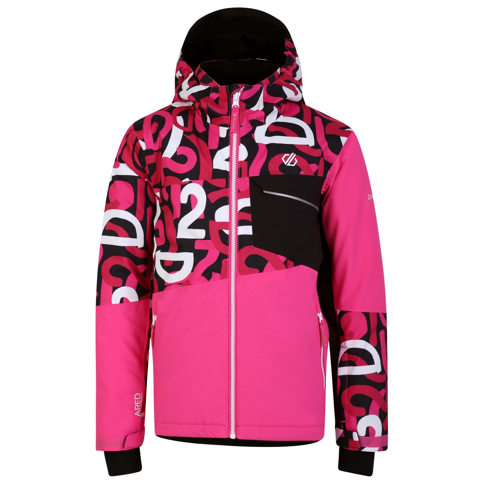 DARE 2B Childrens/Kids Traverse Graffiti Ski Jacket (Pink/Black)