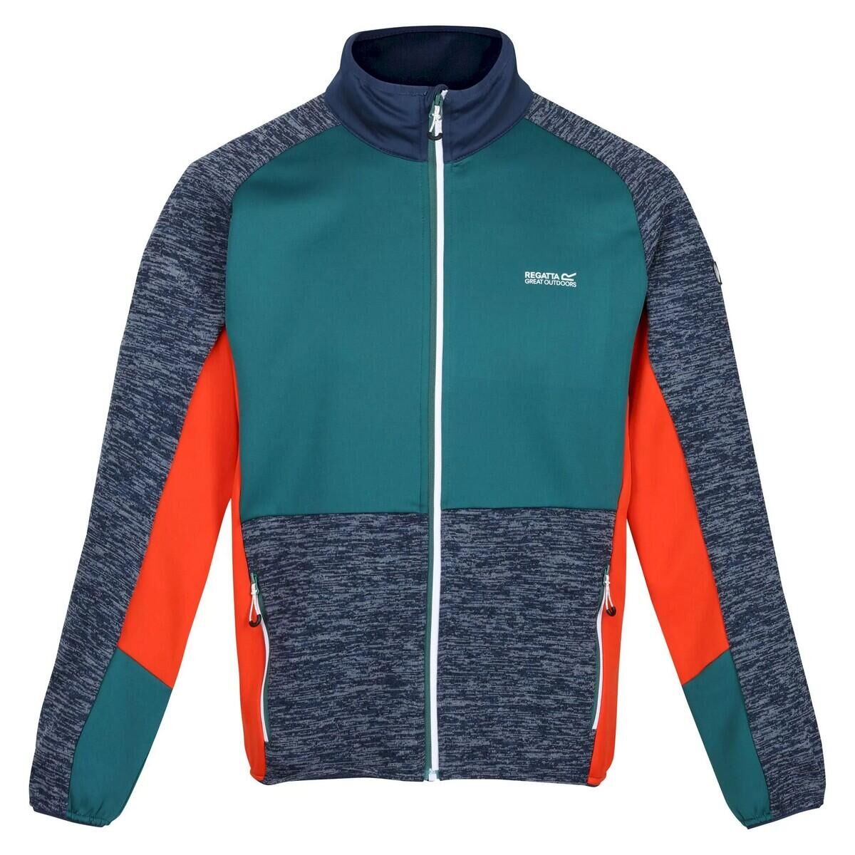 REGATTA Mens Coladane IV Full Zip Fleece Jacket (Admiral Blue/Pacific Green)