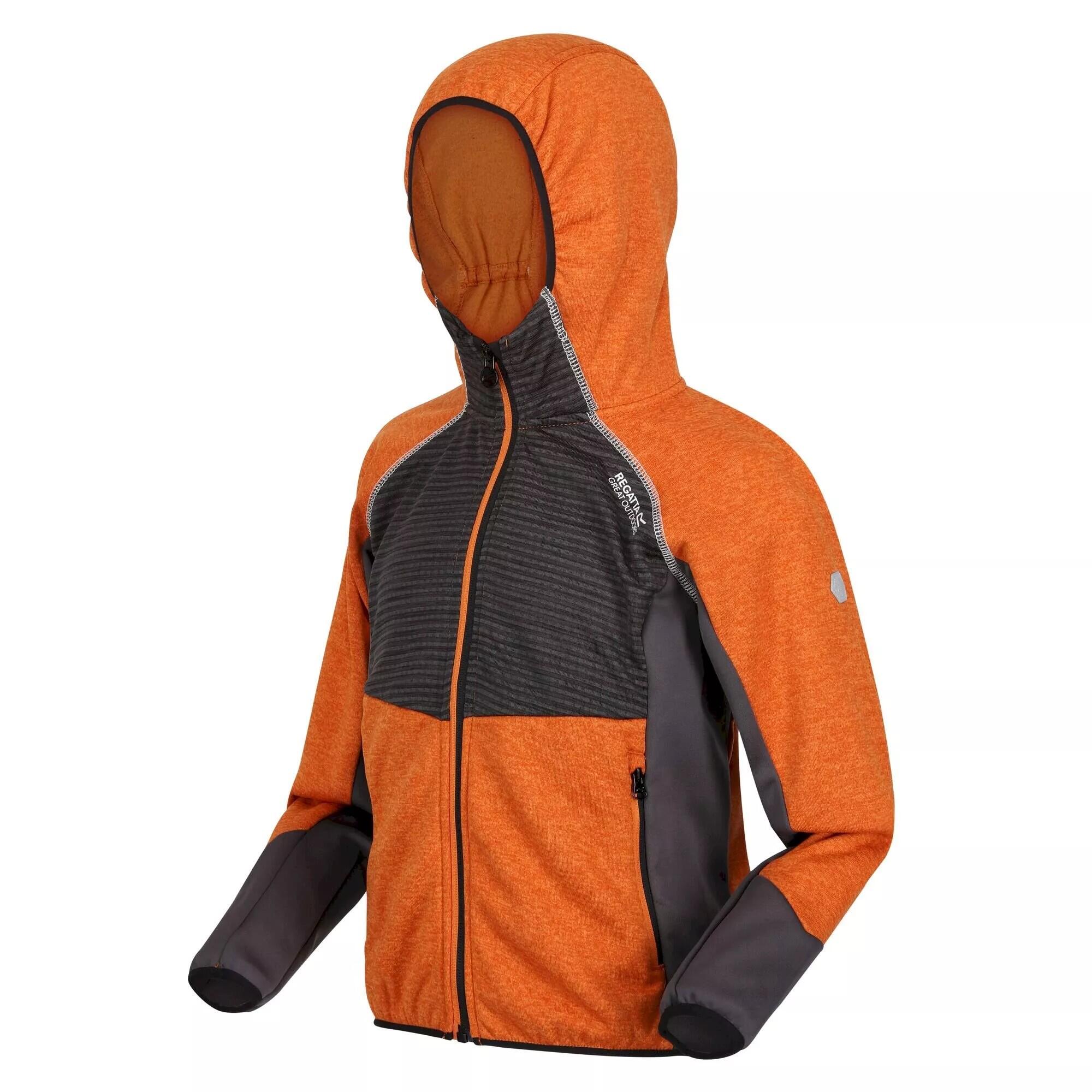 Childrens/Kids Prenton Lightweight Fleece Jacket (Autumn Maple/Dark Grey) 3/5