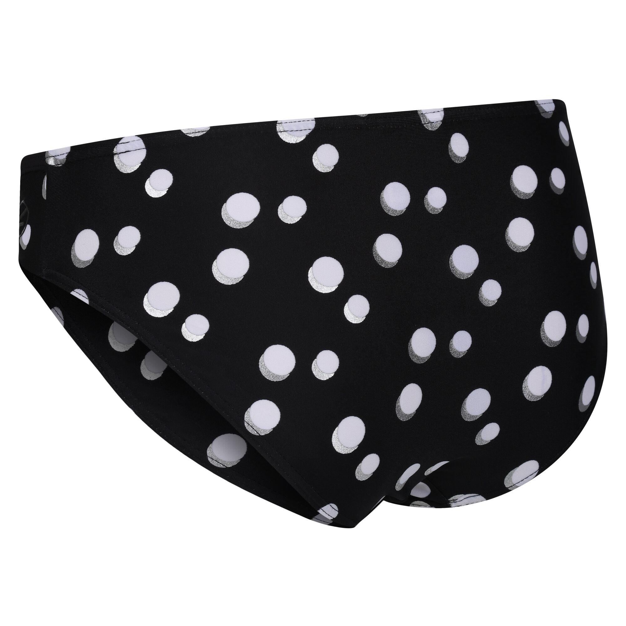 Womens/Ladies Aceana Polka Dot Bikini Bottoms (Black/White) 3/5