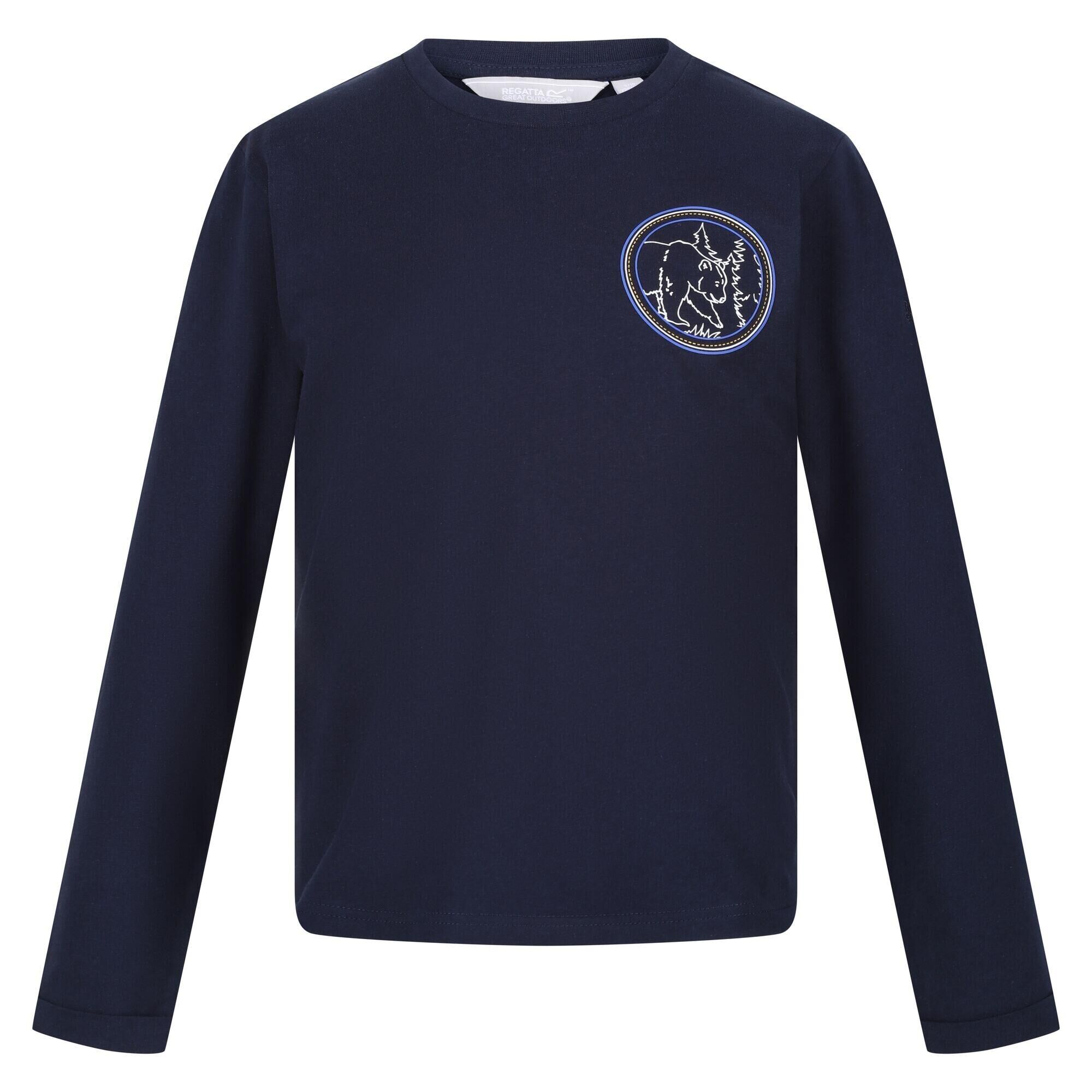 REGATTA Childrens/Kids Wenbie III Mountain LongSleeved TShirt (Navy)