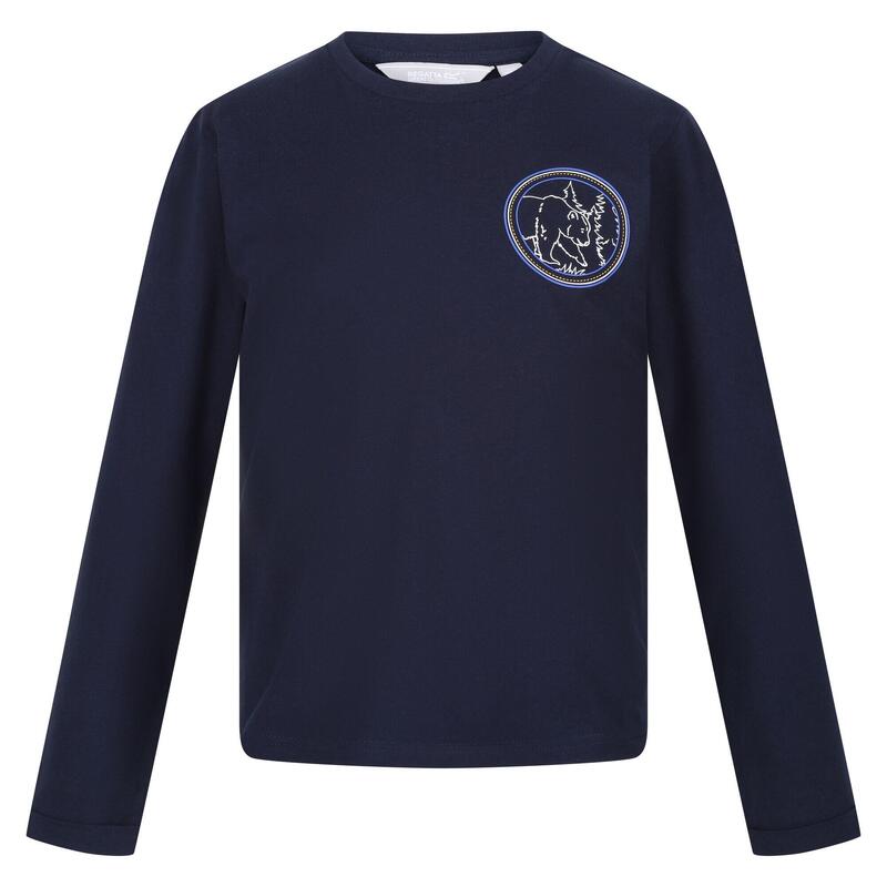 Maglietta Montagna Manica Lunga Bambini Regatta Wenbie III Blu Navy