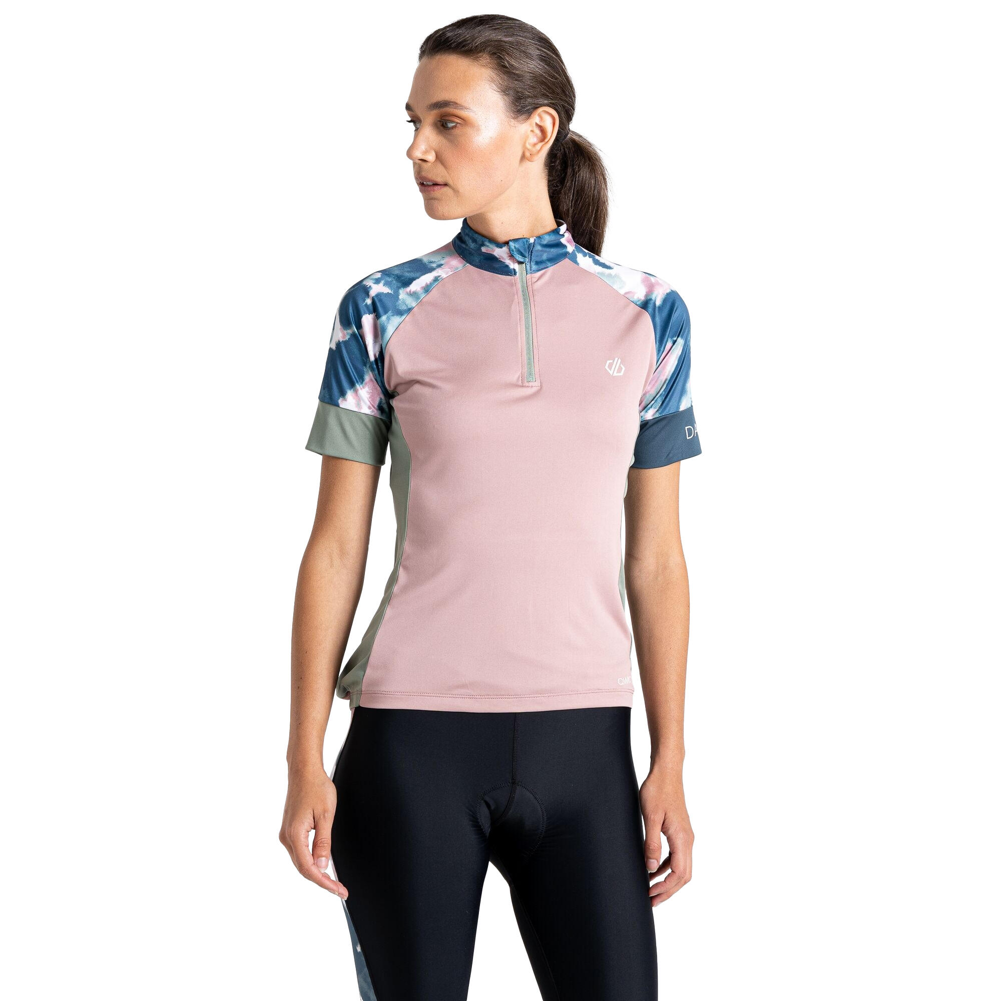 Womens/Ladies Follow Through Leopard Print Cycling Jersey (Dusky Rose) 4/5