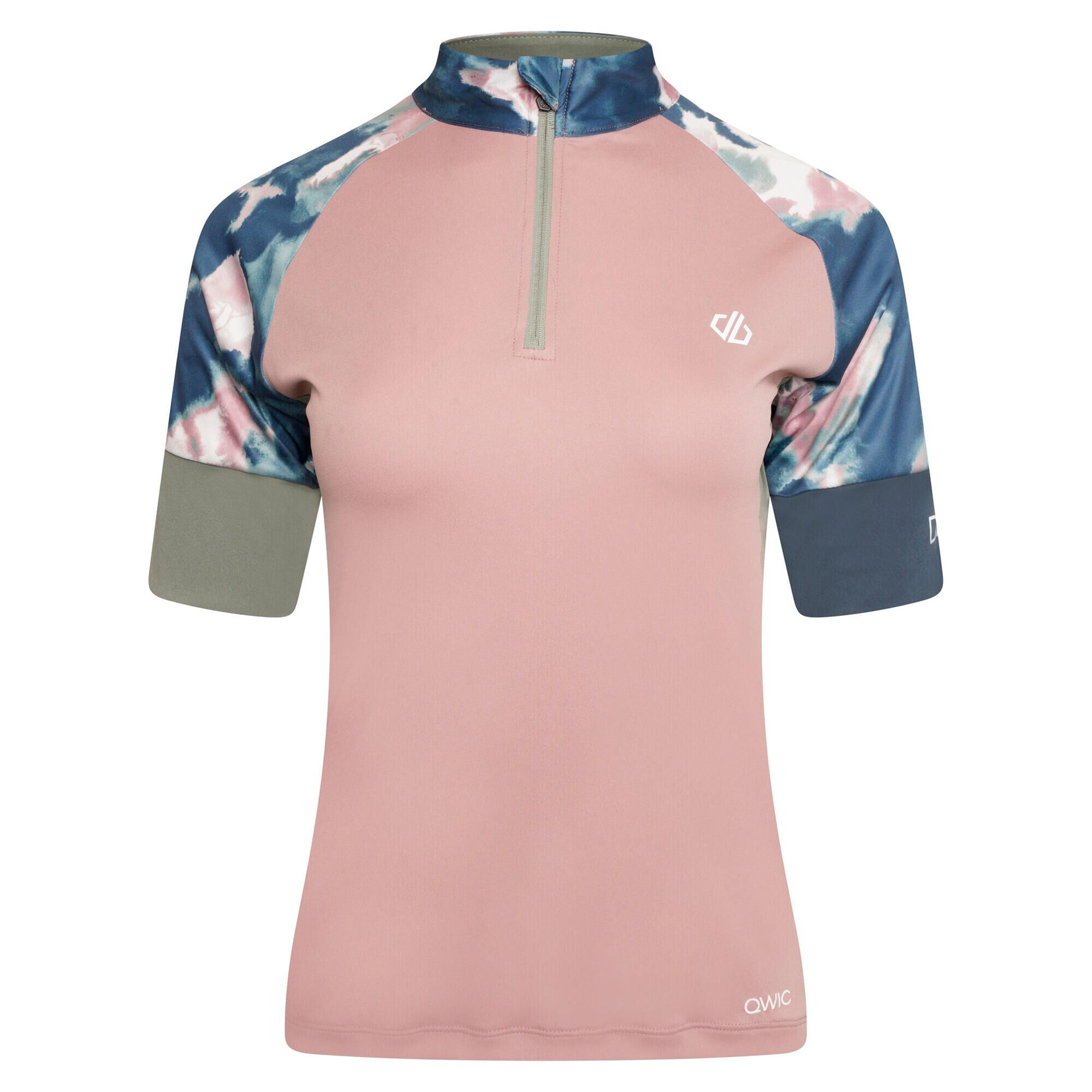 DARE 2B Womens/Ladies Follow Through Leopard Print Cycling Jersey (Dusky Rose)