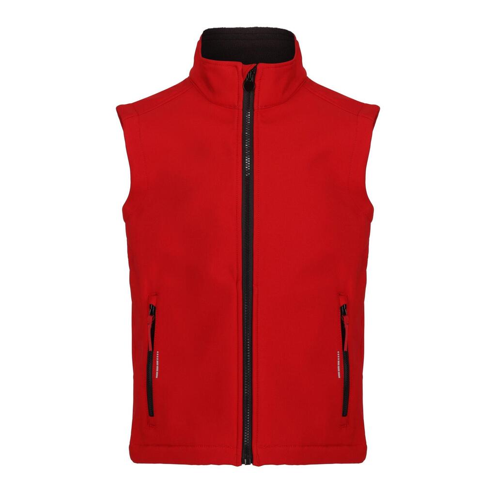Childrens/Kids Softshell Reflective Gilet (Classic Red/Black)