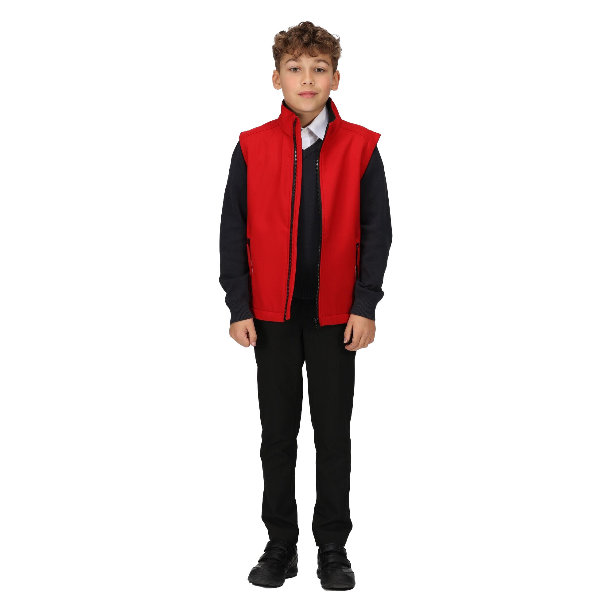 Childrens/Kids Softshell Reflective Gilet (Classic Red/Black) 4/5