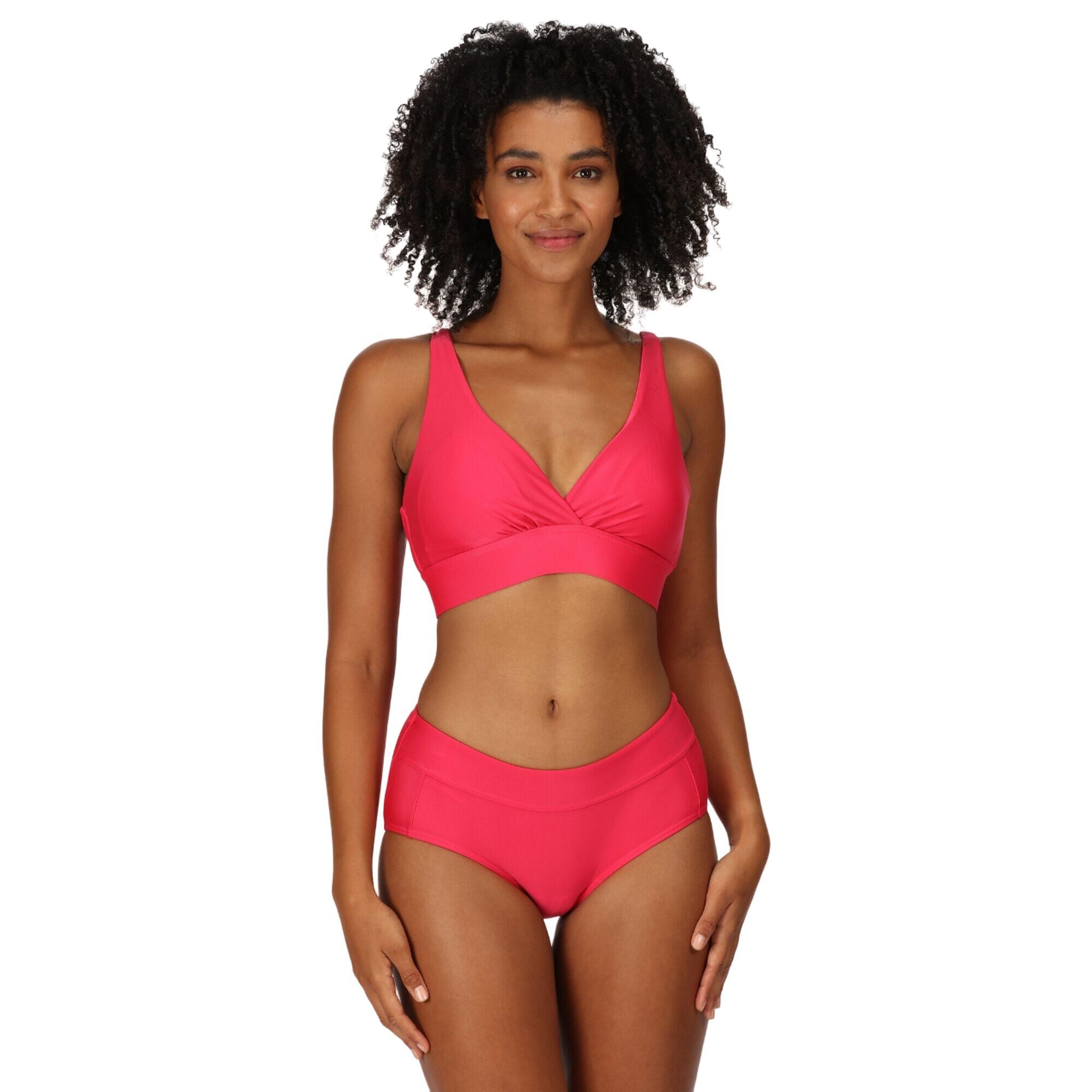 Womens/Ladies Paloma Plain Bikini Top (Bright Blush) 3/5