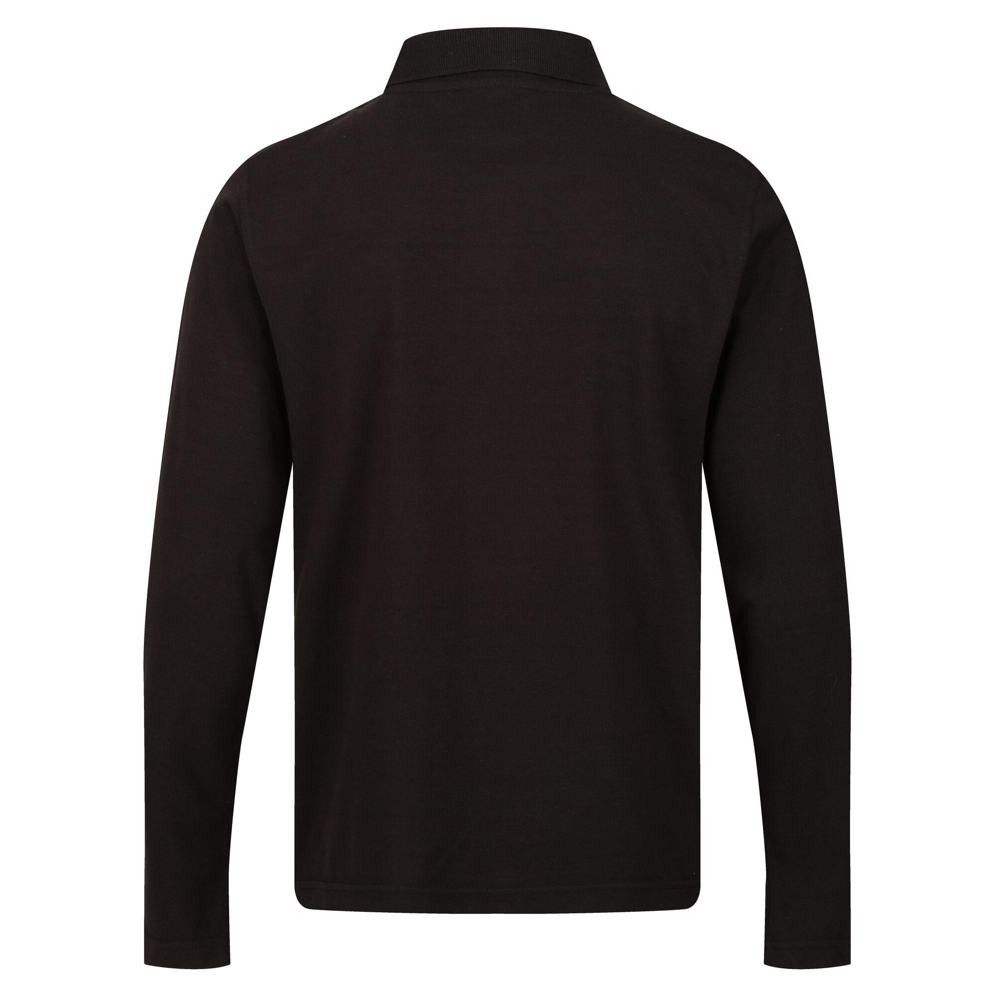 Mens Pro LongSleeved Polo Shirt (Black) 2/5