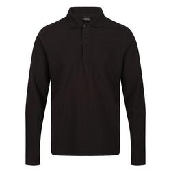 Heren Pro Poloshirt Met Lange Mouwen (Zwart)