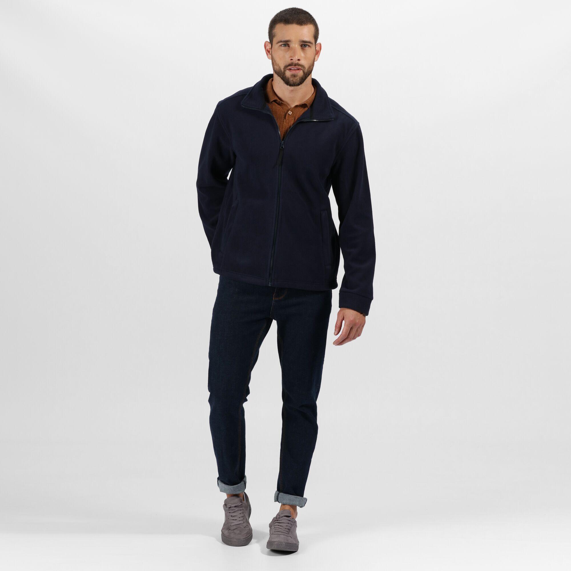 Mens Full Zip Fleece Jacket (Navy) 2/5