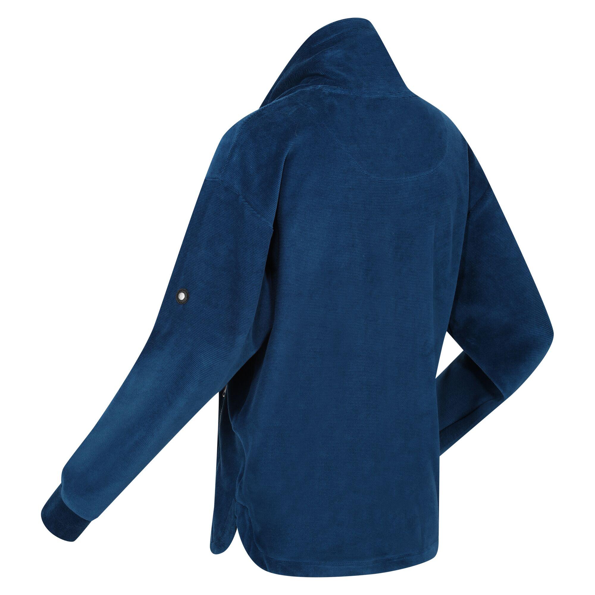 Womens/Ladies Velour Full Zip Fleece Jacket (Blue Opal) 3/5
