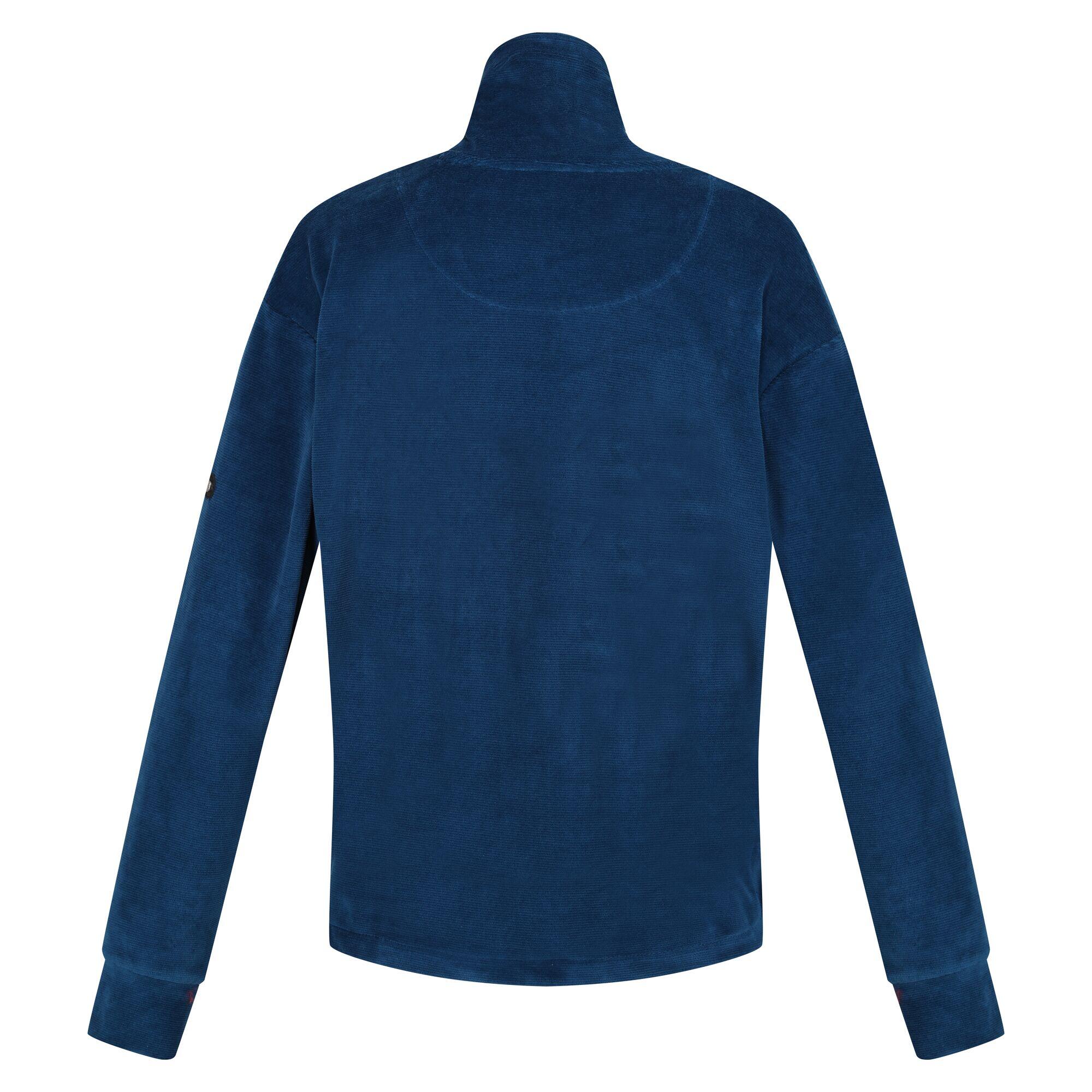 Womens/Ladies Velour Full Zip Fleece Jacket (Blue Opal) 2/5