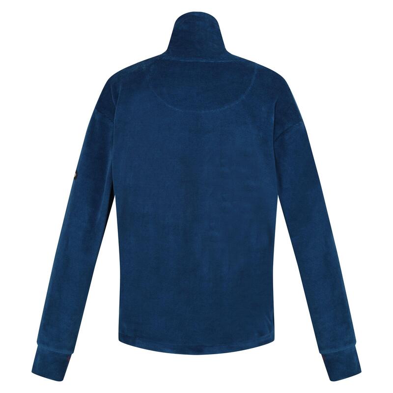 Casaco de lã Fecho de Correr Veludo Mulher Azul Opala