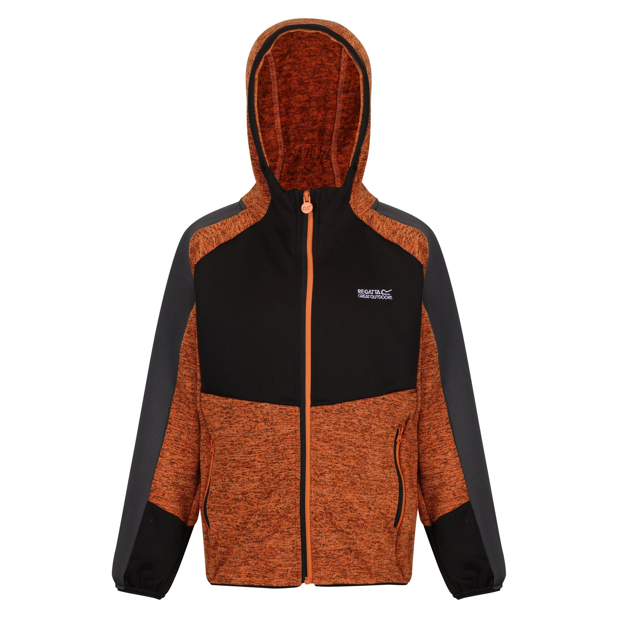 Childrens/Kids Dissolver VI Marl Fleece Full Zip Hoodie (Autumn Maple/Black/Dark 1/5