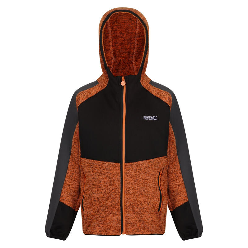 Veste à capuche DISSOLVER Enfant (Orange vif / Noir / Gris foncé)