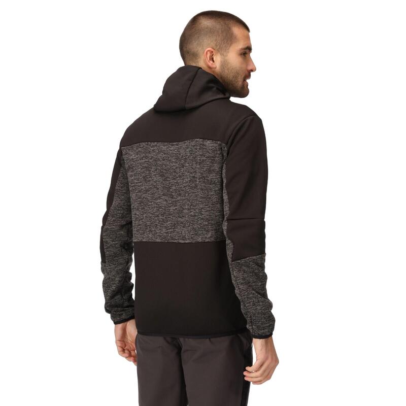 Forro Polar Cadford V de Jaspeada para Hombre Ceniza, Negro