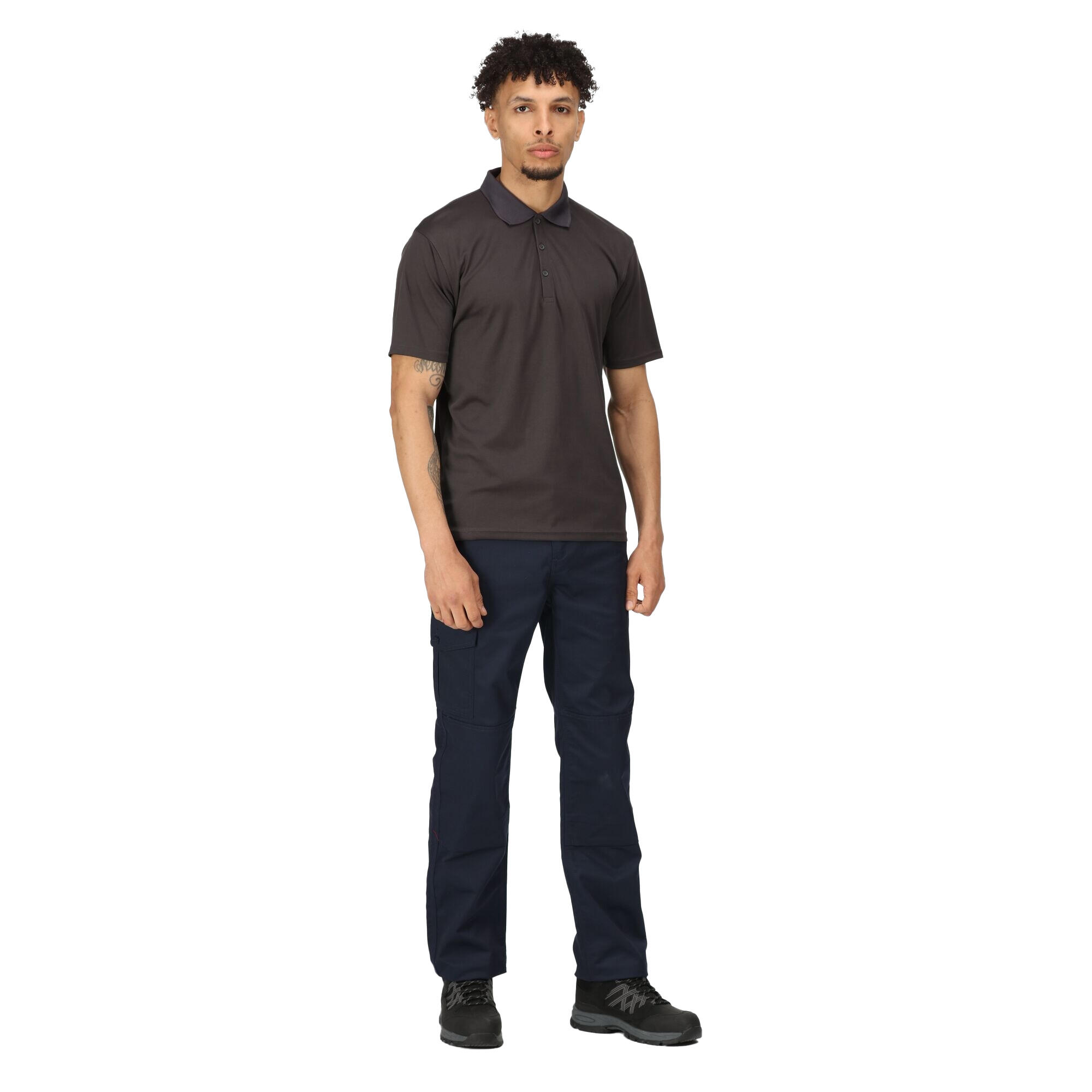 Poloshirt Feuchtigkeitsabweisend für Herren Mittelgrau 4/5