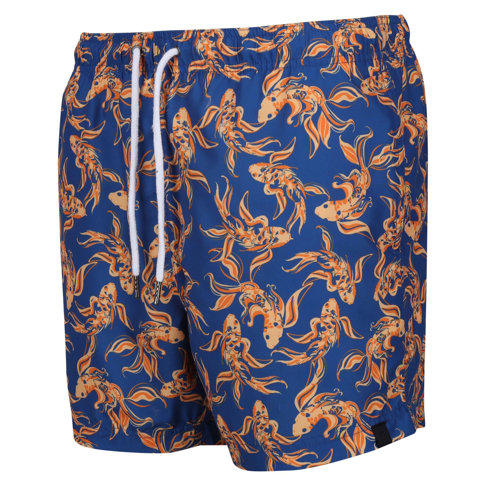 Mens Loras Fish Swim Shorts (Royal Blue) 3/5