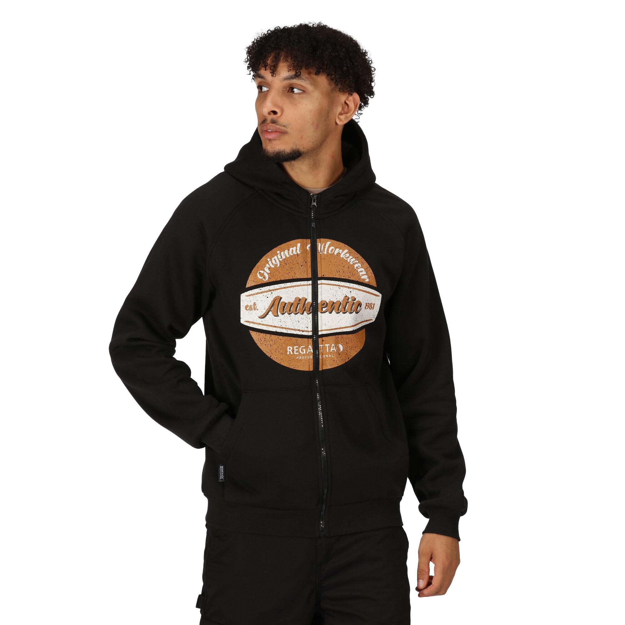 Mens Orginal Full Zip Hoodie (Black) 3/5